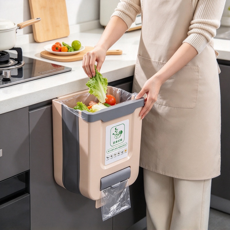 Commercial Kitchen Bin - Contenedor de Basura Plegable y Delgado